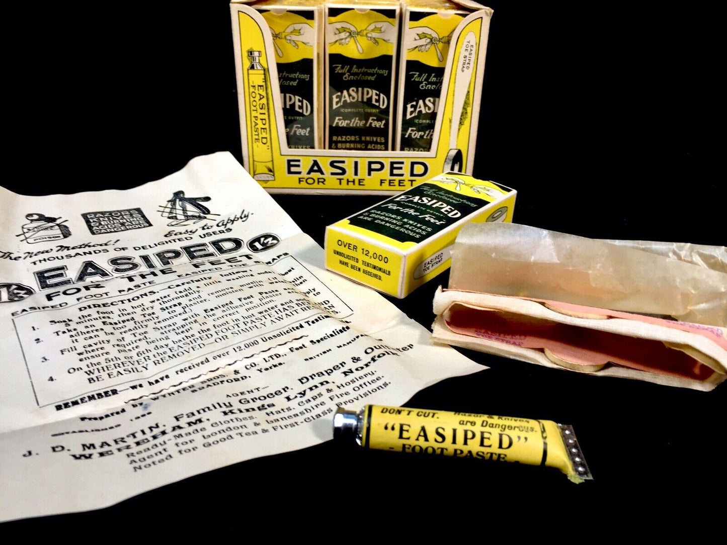Antique Advertising - Point of Sale Shop Display Box of Easiped Foot Cream