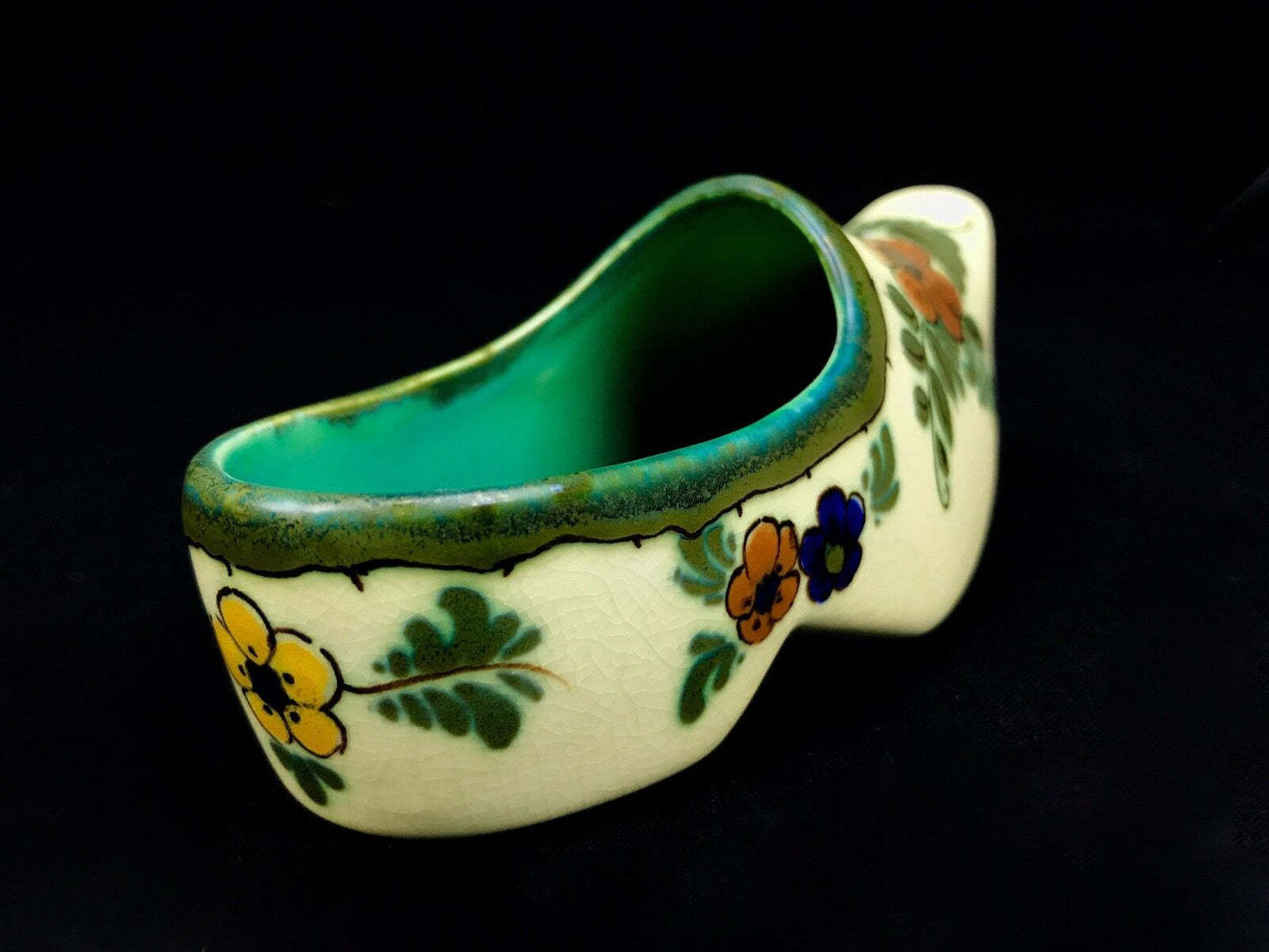 Gouda Pottery / Vase / Shoe / Bowl / Cream / Yellow / Orange / Cream 1950's