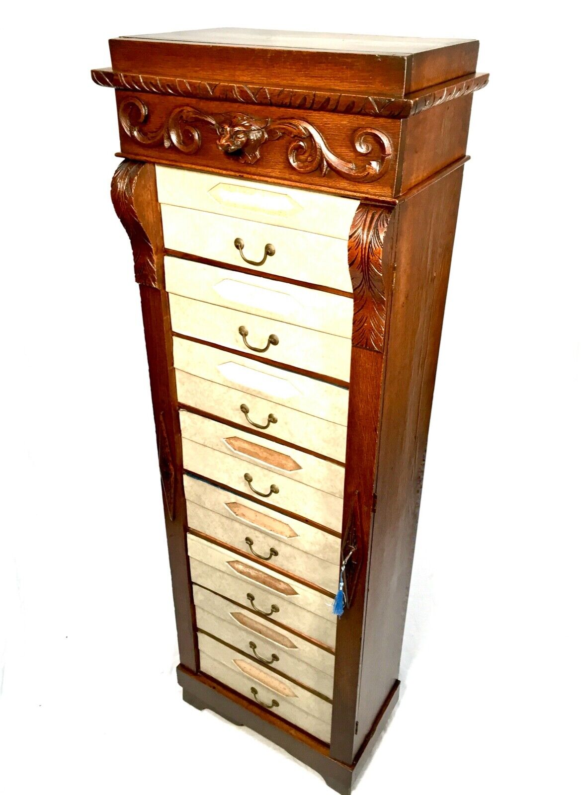 Antique Oak French Filing Cabinet / Chest of Drawers / Cartonnier / 19th Century