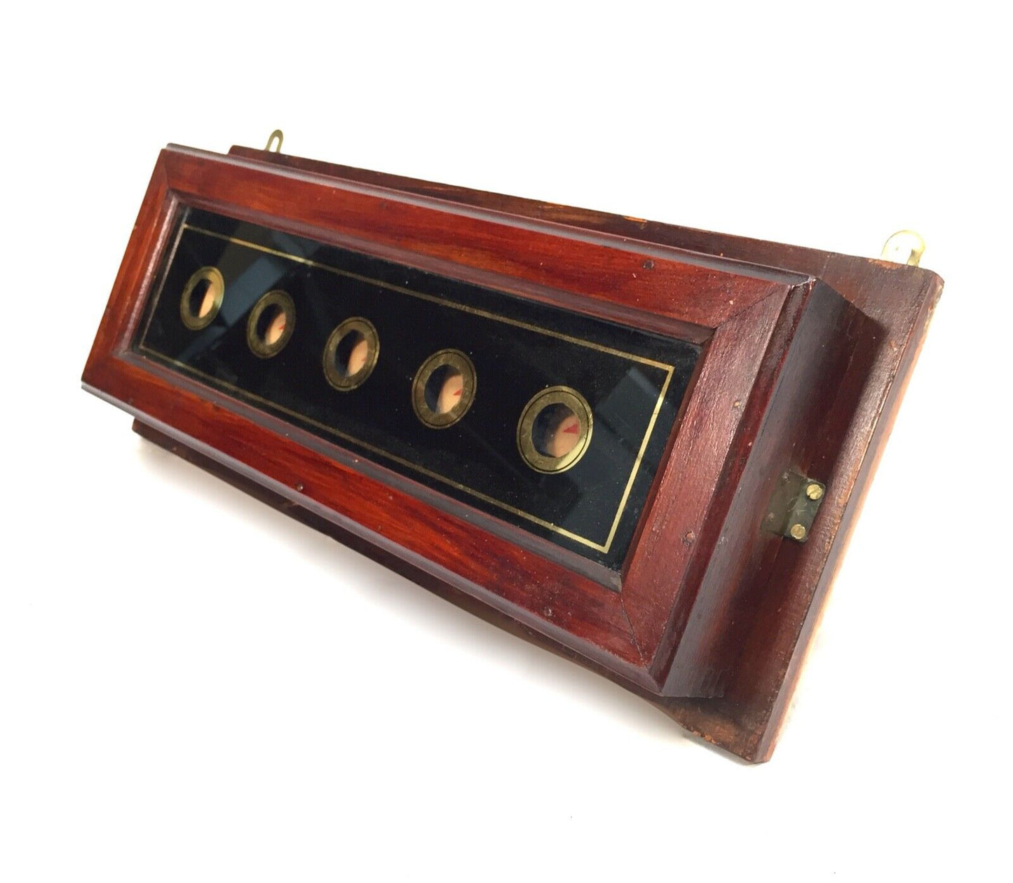 Antique Wooden Servants Bell Board / Butlers Call Indicator / c.1910 / Mahogany