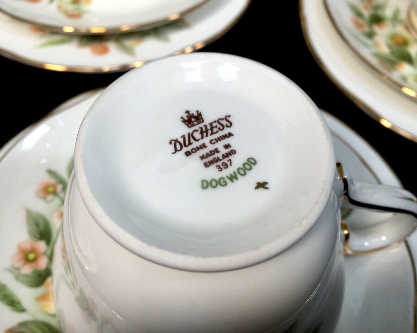 Duchess Dogwood Tea Set for 6 People / Vintage Antique China / Teapot / Trio's