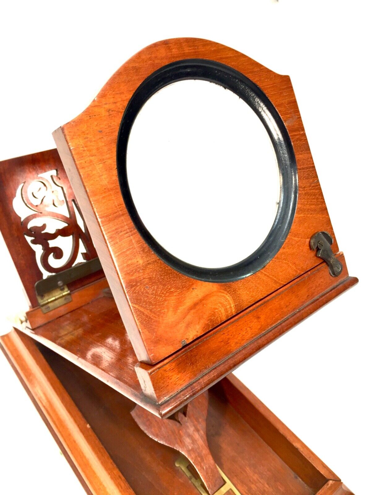 Antique Victorian Wooden Graphoscope / Stereo Card Picture Viewer / Mahogany