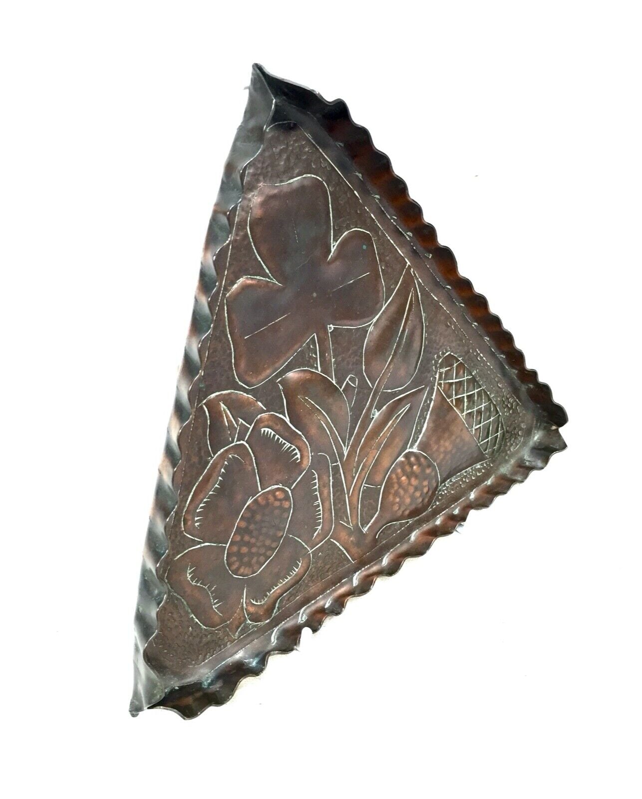 Antique Copper Bowl / Dish / Keys & Coins Tray c.1900 / Arts & Crafts