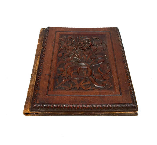 Antique Stationery - Wooden Covered Blotter / Notebook Paper Holder / Victorian