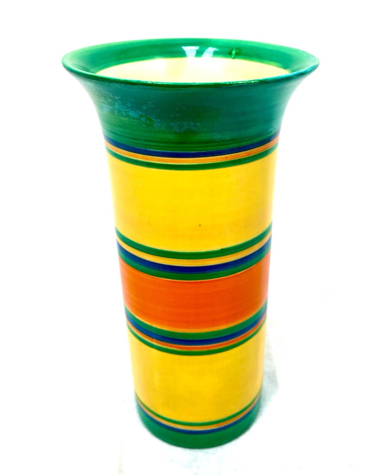 Clarice Cliff Liberty Stripe Vase Art Deco Pottery / Antique /  Bizarre / c1930