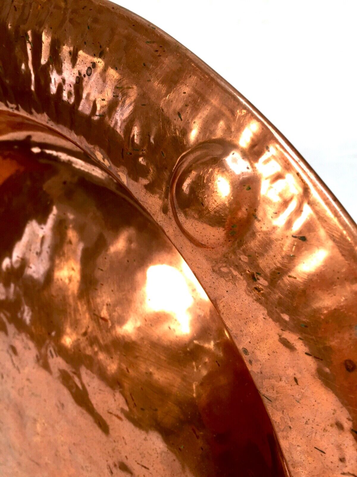 Antique Hammered Copper Charger / Bowl / Large / Arts & Crafts c.1900