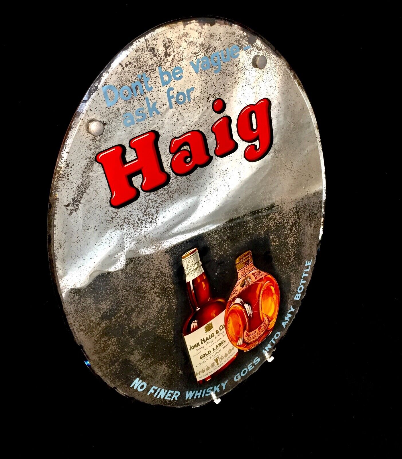 Antique Advertising - Mid 20th Century Haig Whisky Advertising Pub Mirror / Sign