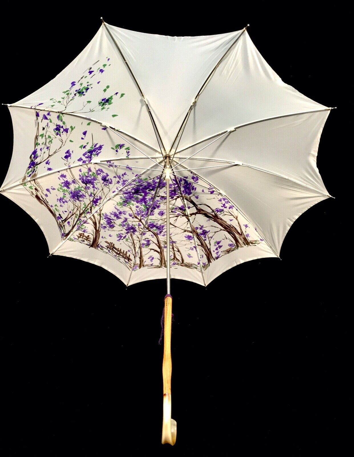 Vintage Clothing - 1950s / 60s Ladies Umbrella / Parasol / Fully Working Purple
