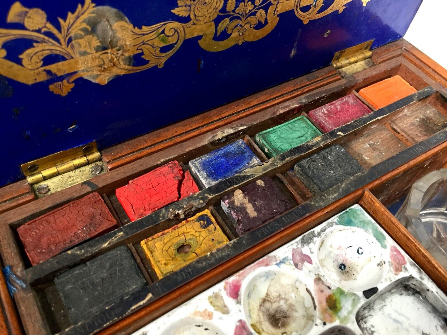 Antique Victorian Mahogany Winsor & Newton Artists Box / Paints / 19th Century