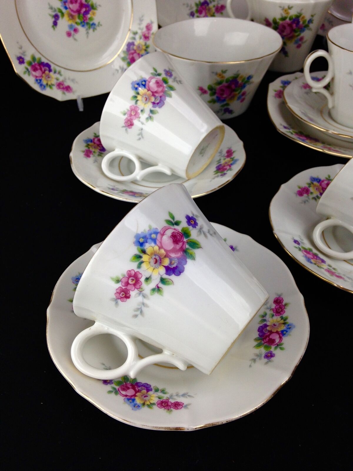 Czech Slovakia Tea Set / Afternoon Tea / Vintage / Floral / For 4 People