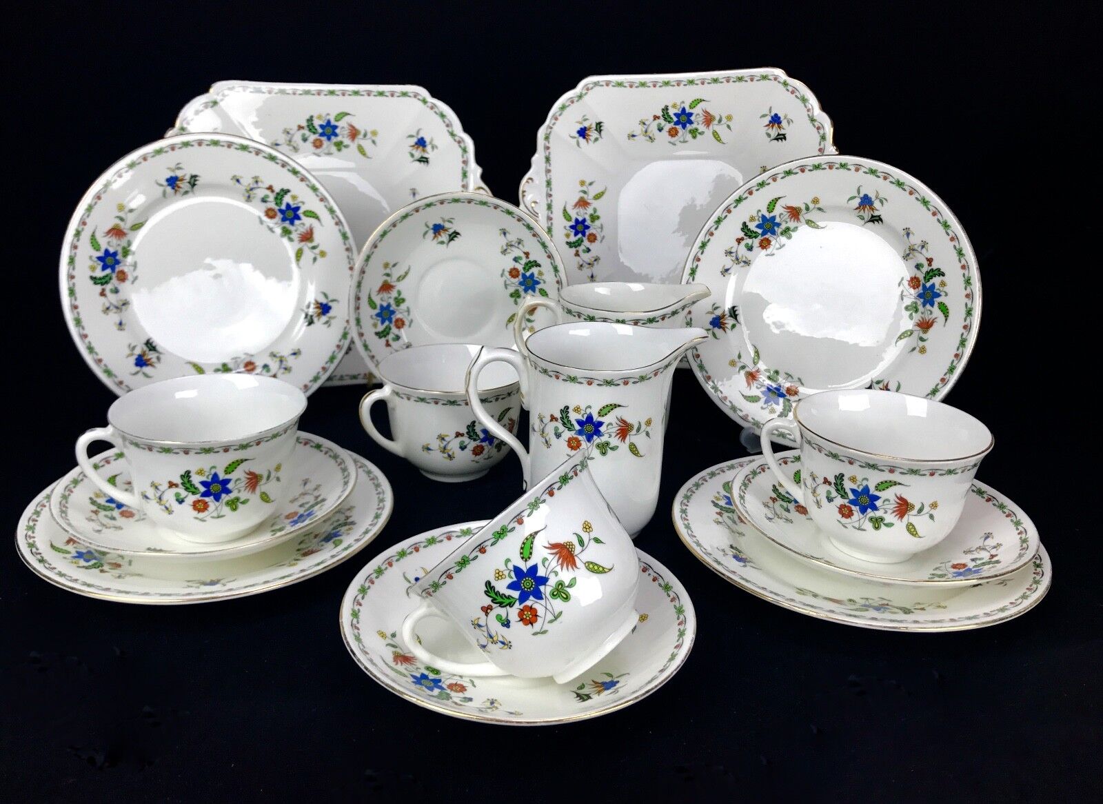 Shelley Tea Set Chelsea 11280 For 4 People / Trio / Vintage 20th Centu ...
