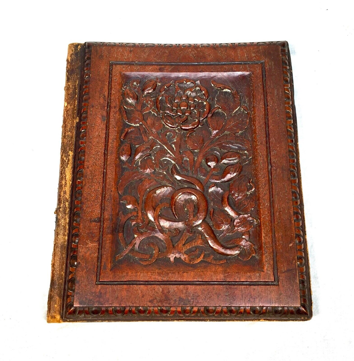 Antique Stationery - Wooden Covered Blotter / Notebook Paper Holder / Victorian