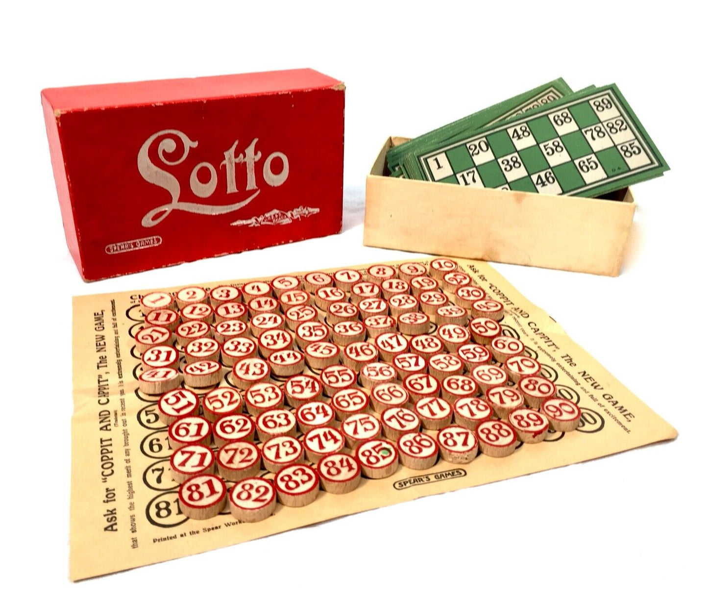 Vintage Lotto Board Game by Spears Games - J W Spear & Sons / Boxed & Complete