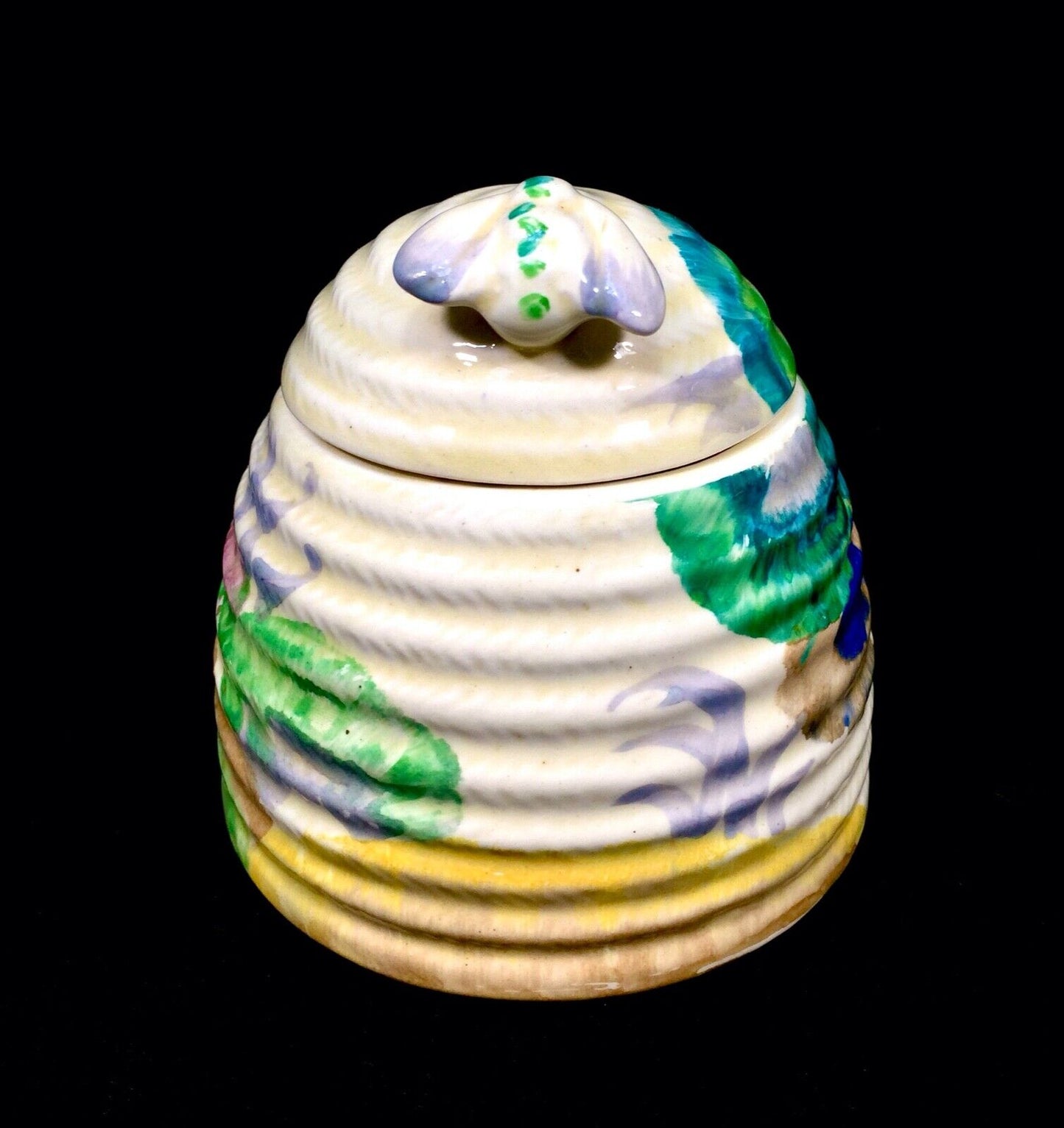Clarice Cliff Viscaria Large Sized Beehive Honey Pot C.1934 / Art Deco Pottery