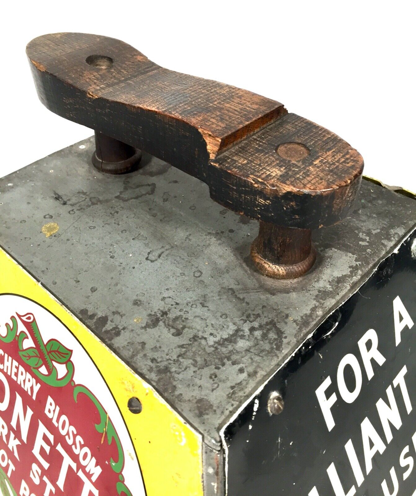 Antique Advertising Sign - Large Shoe Shine Box for Cherry Blossom Boot Polish