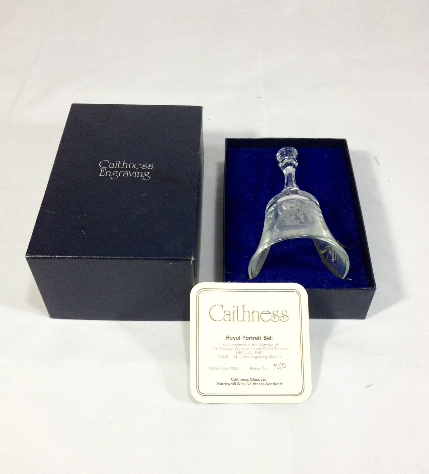 Caithness Glass Commemorative Princess Diana Marriage Bell Limited Edition Boxed