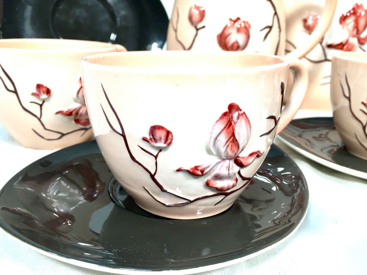 Carlton Ware Australian Design Hand Painted Tea / Coffee Set / Cup & Saucer