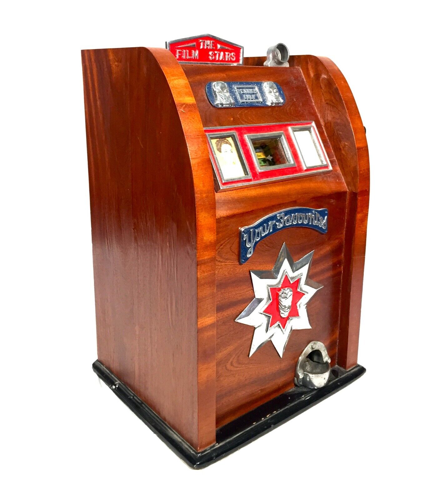 Antique One Arm Bandit Arcade Coin Operated Games Machine 'Film Stars' c.1940