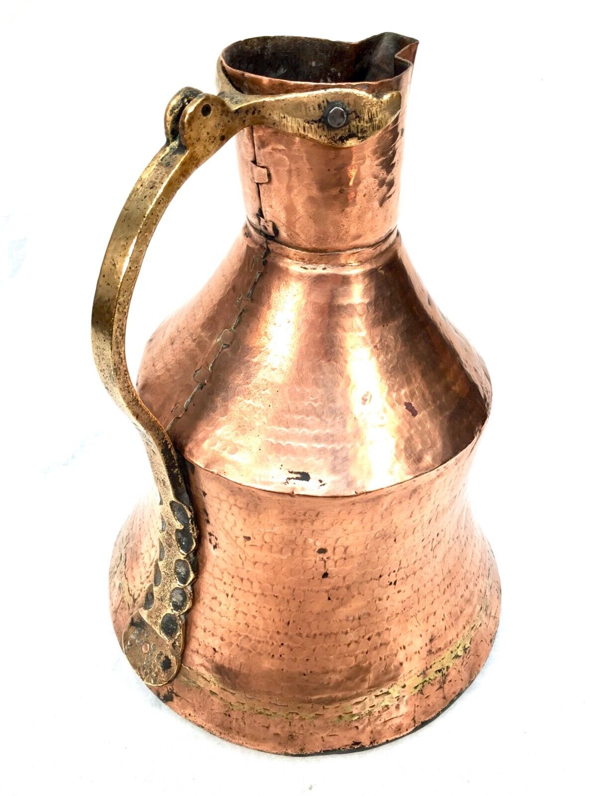 Antique Arts And Crafts Large Copper & Brass Water Jug / Pitcher / c.1900