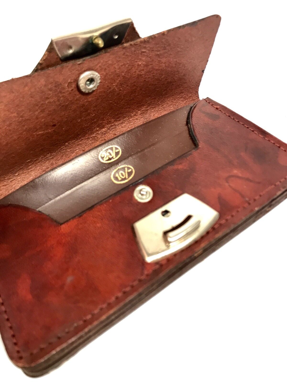 Vintage Leather Red Marbleised Pattern Wallet / Vintage Clothing Accessories