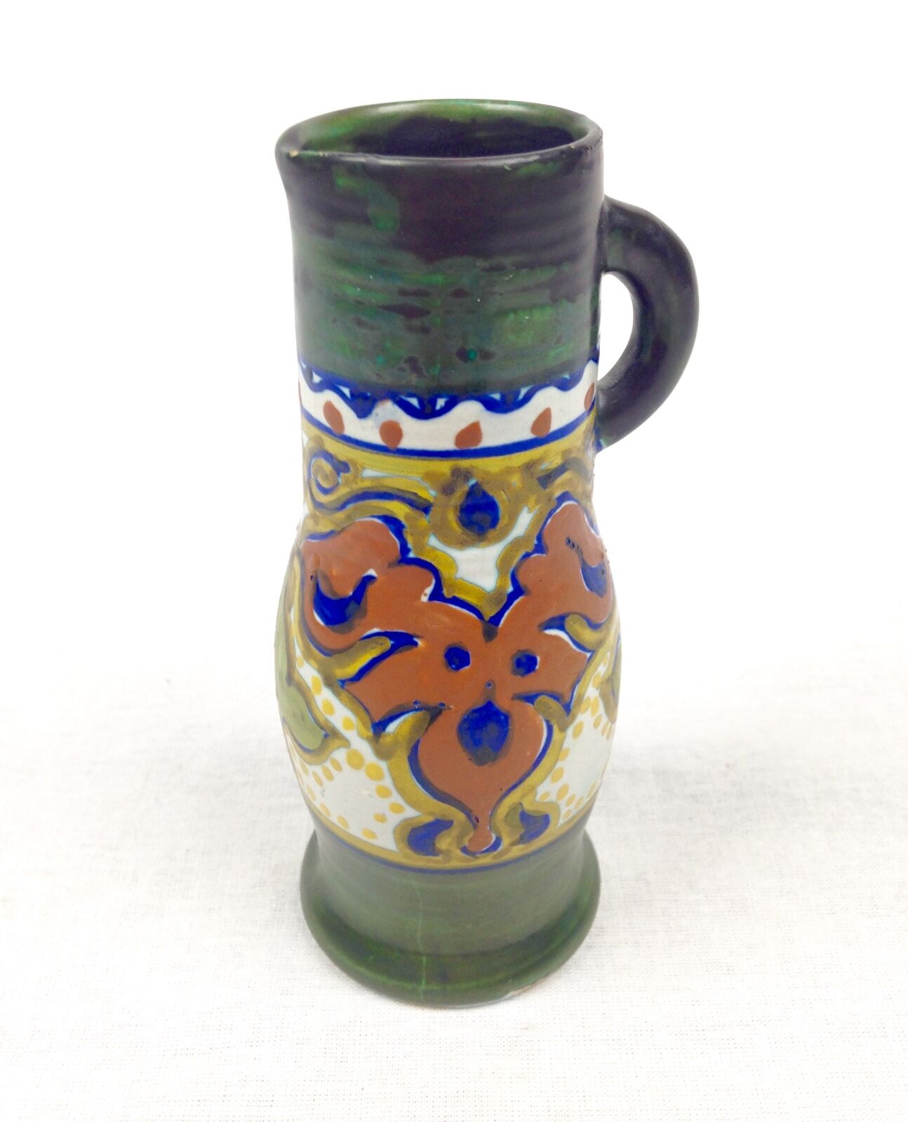 Gouda Pottery Vase / Jug Art Deco 1922 Green / Brown / Blue Collectable