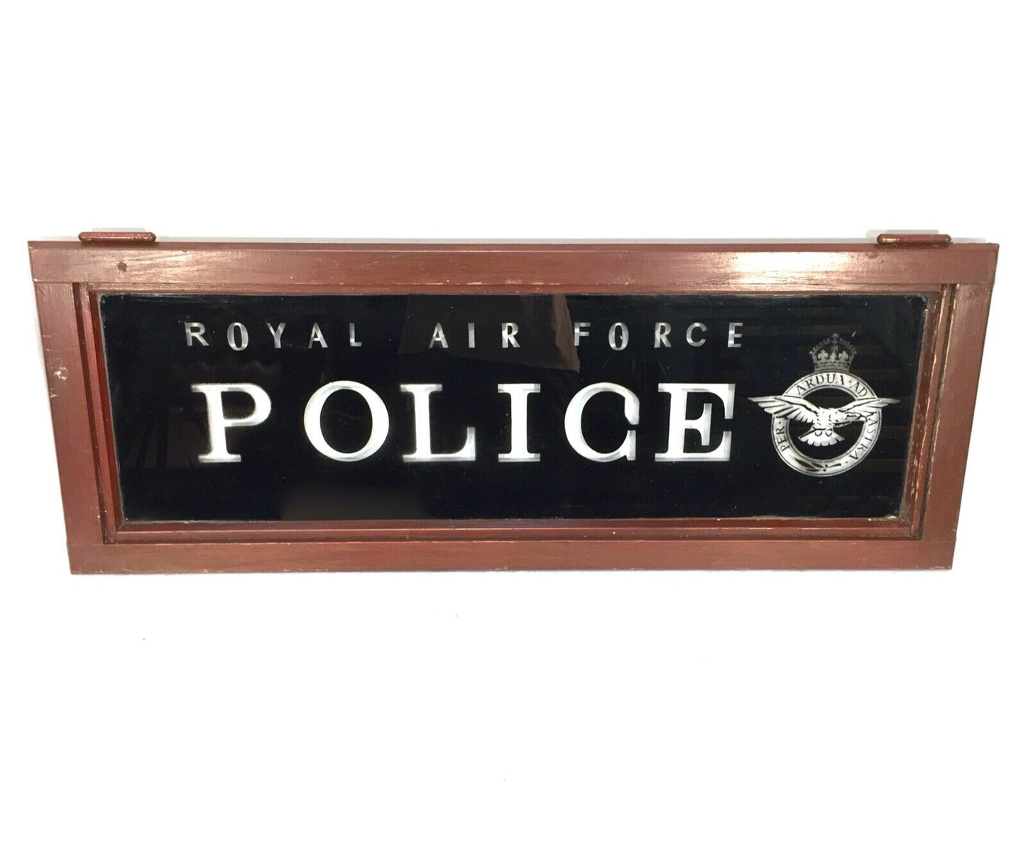 Antique Advertising - RAF Police (Royal Air Force) Salvaged Glass Window / Sign