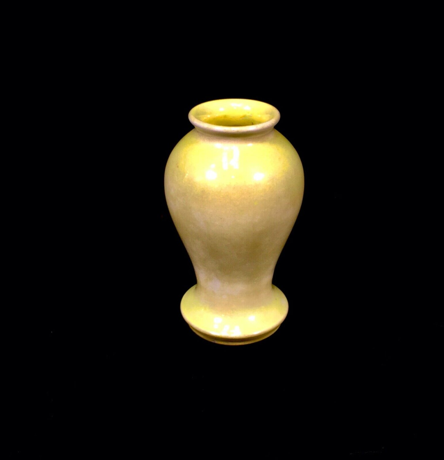 Antique Moorcroft Pottery -  Yellow Lustre Glazed Miniature Vase c.1920 Art Deco