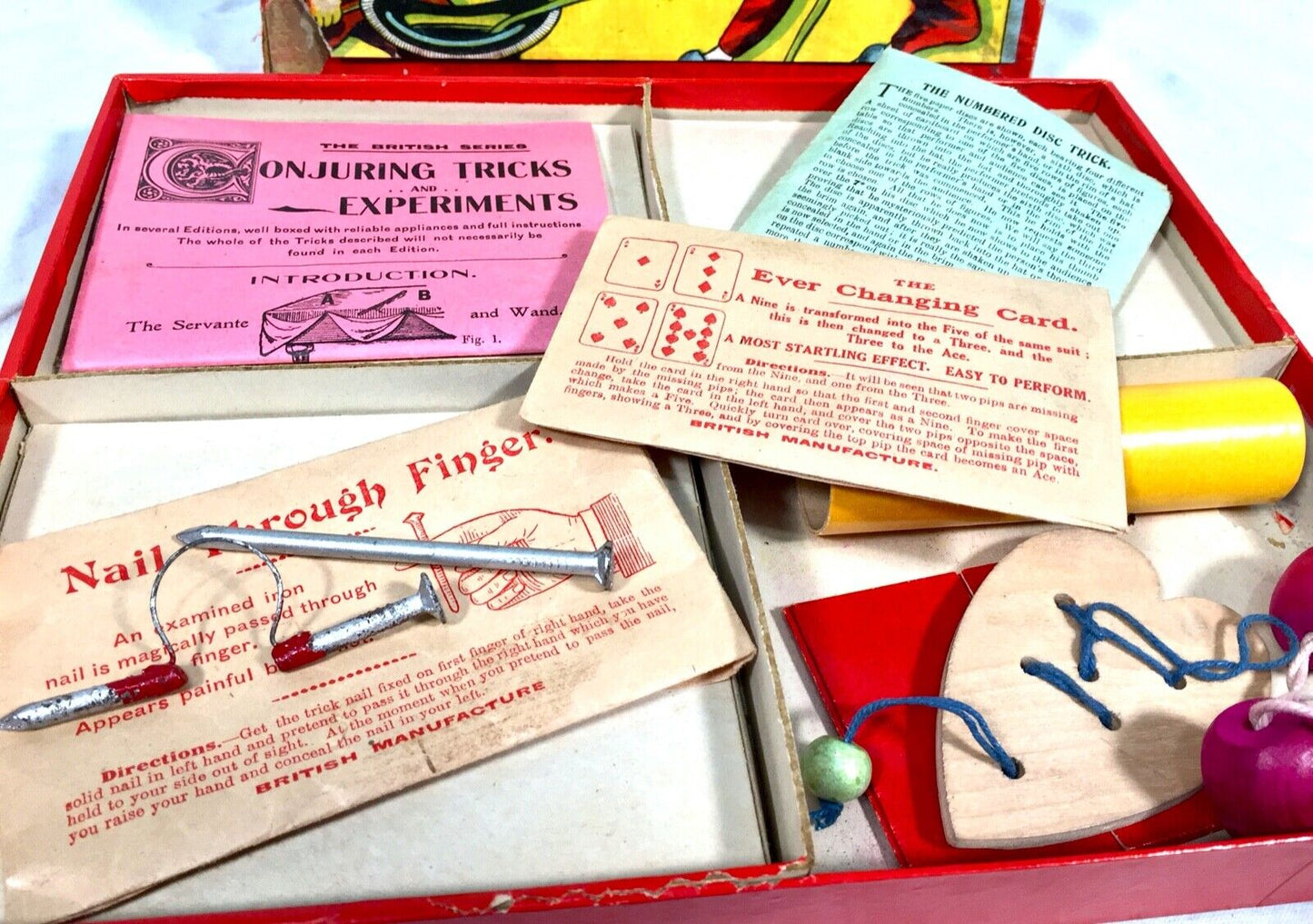 Antique Robert Brothers Glevum Series Magic Trick Toy Game Set , England c.1920