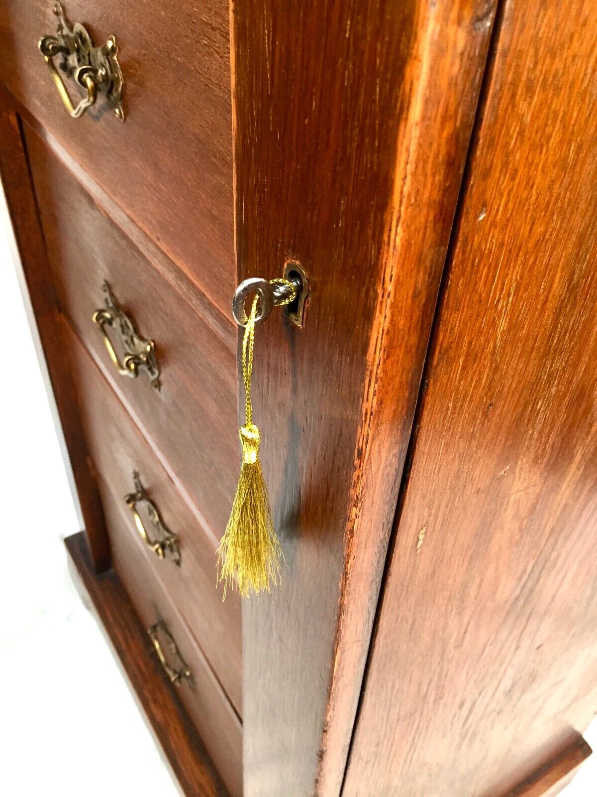 Antique Oak Edwardian Wooden Wellington Chest of Drawers / Large Filing Cabinet