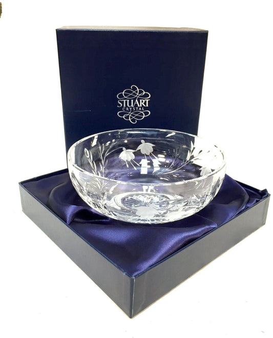 Vintage Stuart Crystal Glass Fruit Bowl complete in Box