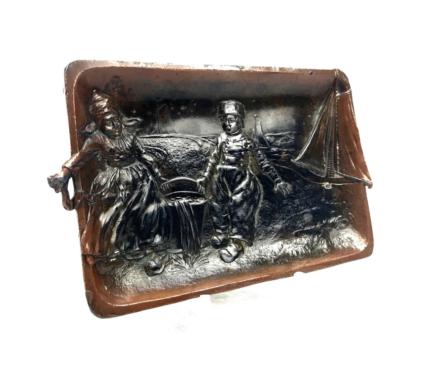 Antique Copper Pin Dish / Coin Tray / Dutch / Arts And Crafts Antique