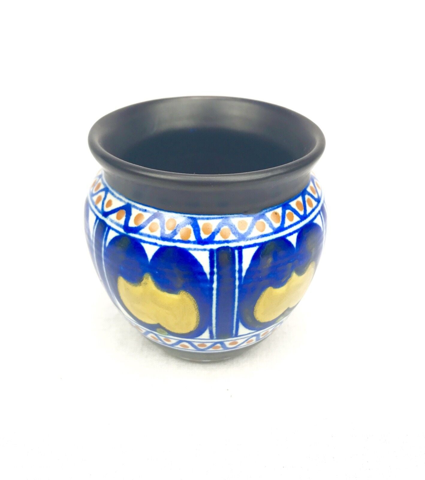 Gouda Pottery / Vase / Bowl / Art Deco / Blue / Yellow / Brown / Antique