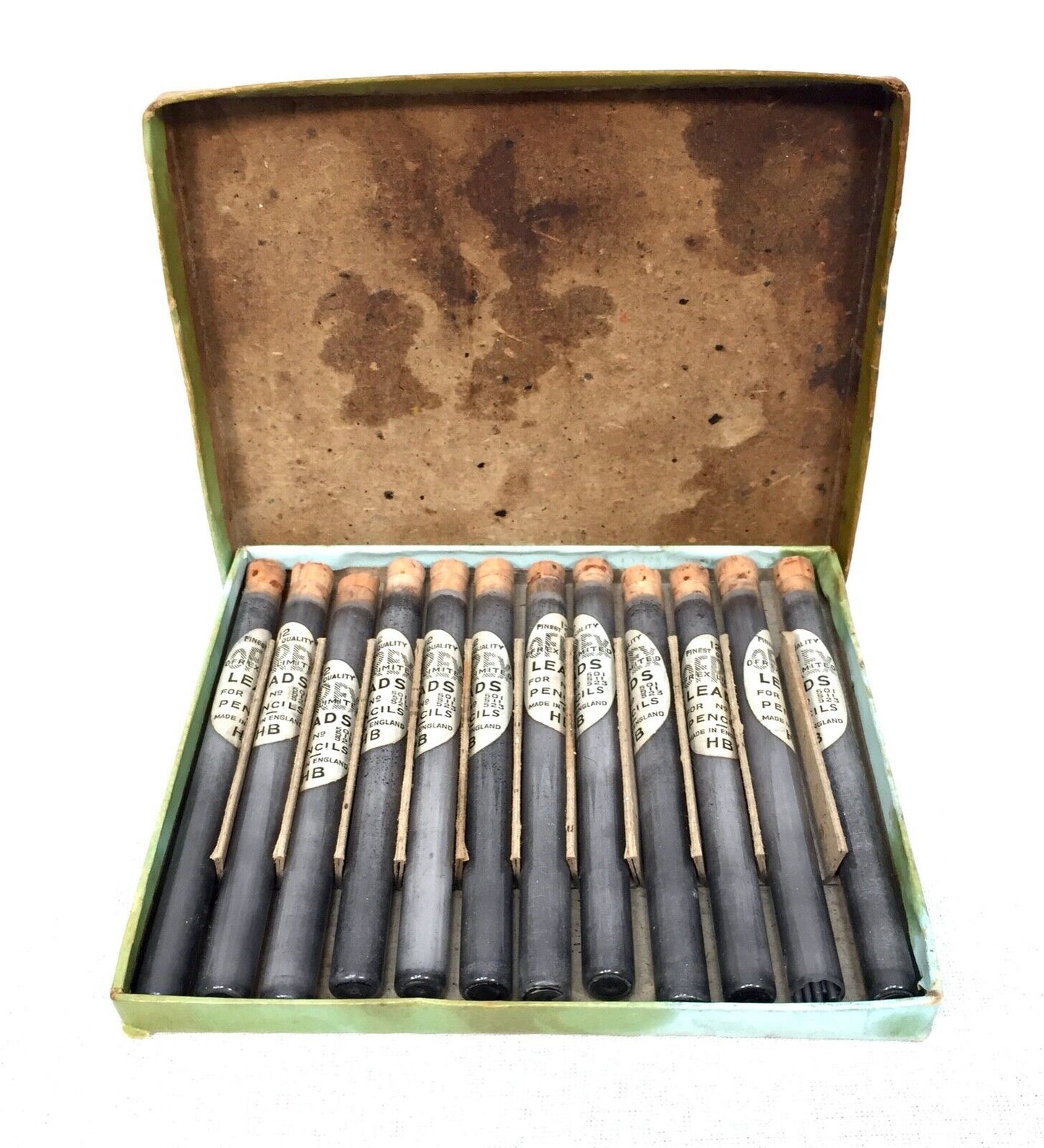 Antique Boxed Set of Glass Tubes Lead for Pencils by Ofrex Ltd / Art Equipment