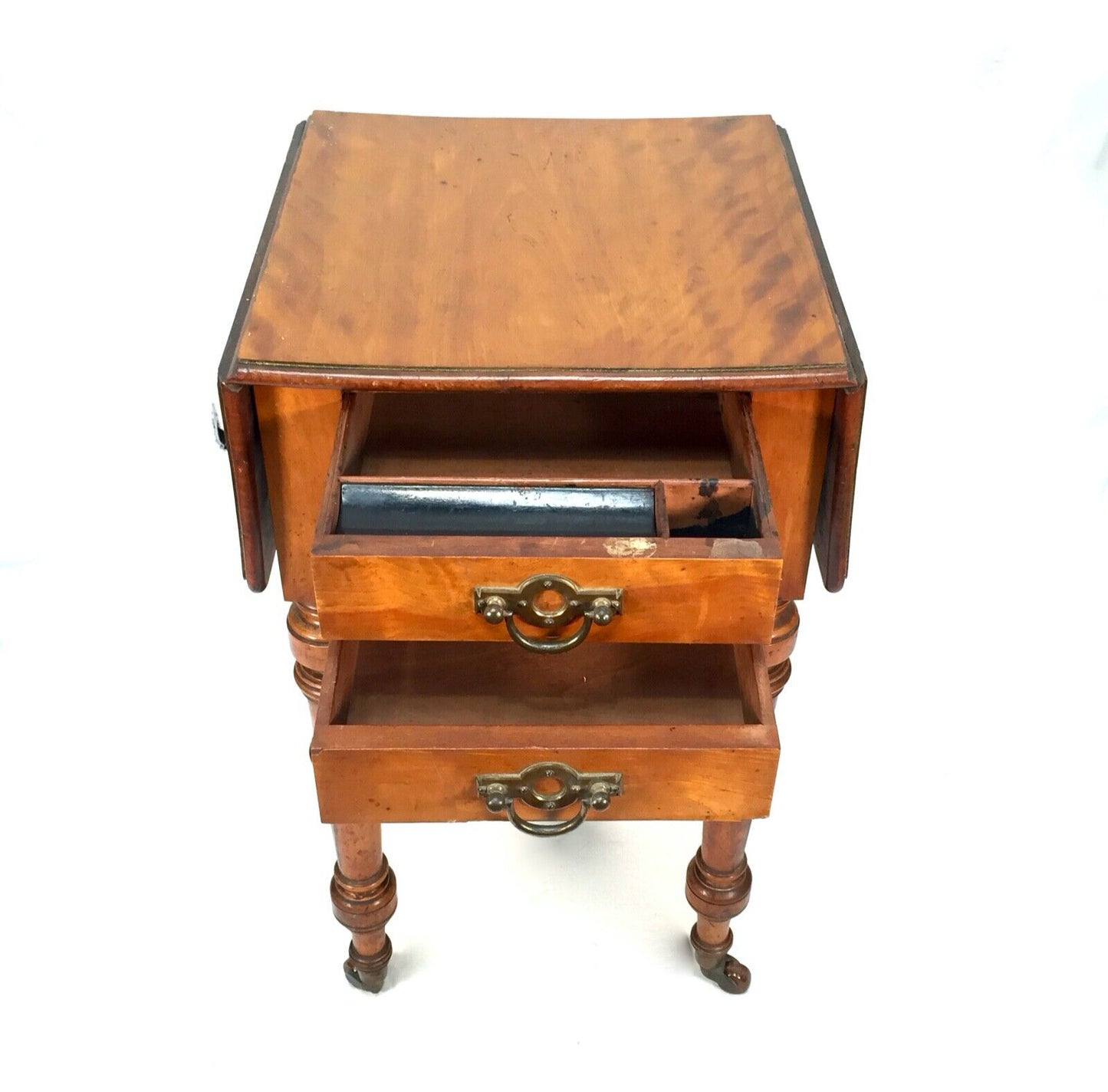 Antique Drawing Room Pembroke Table / Drop Leaf Sides Sideboard / Lamp Stand