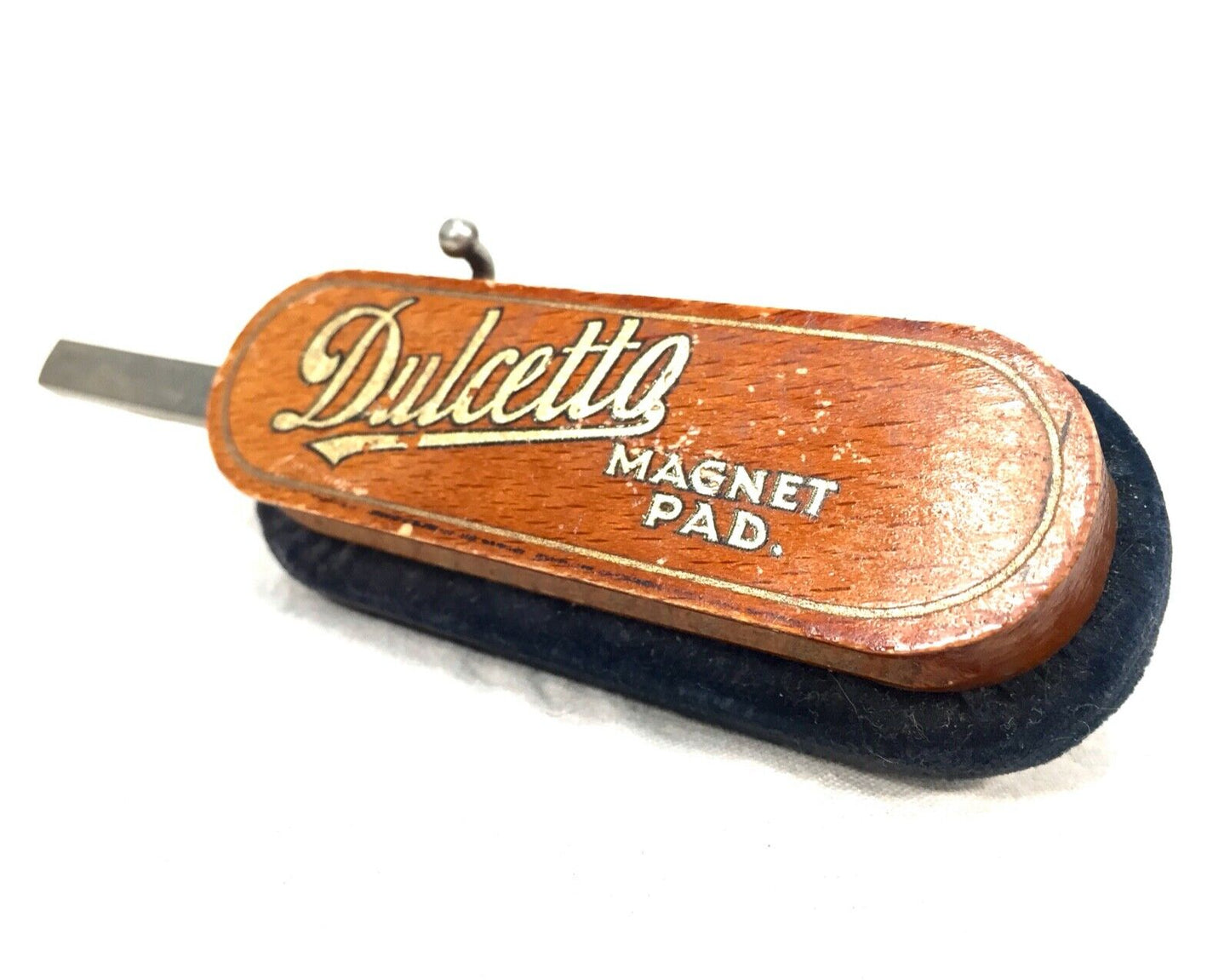 Vintage Gramophone Record Cleaner Brush With Magnetic Pad by Dulcetto c.1930