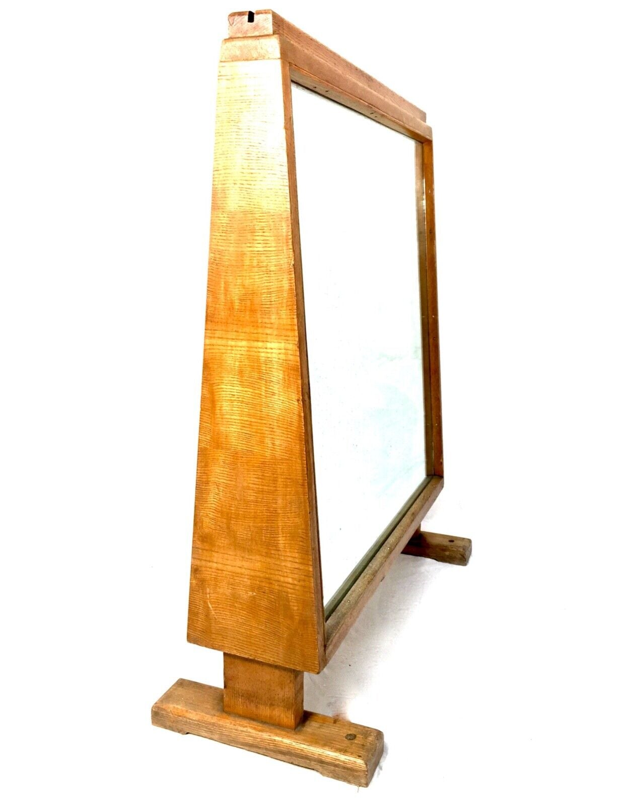 Antique Advertising Large Wooden Framed Floor Standing Shoe Shop Display Mirror
