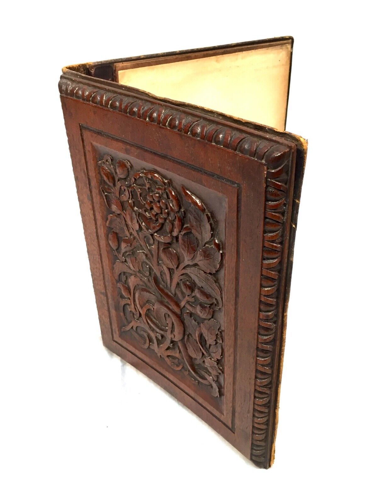 Antique Stationery - Wooden Covered Blotter / Notebook Paper Holder / Victorian