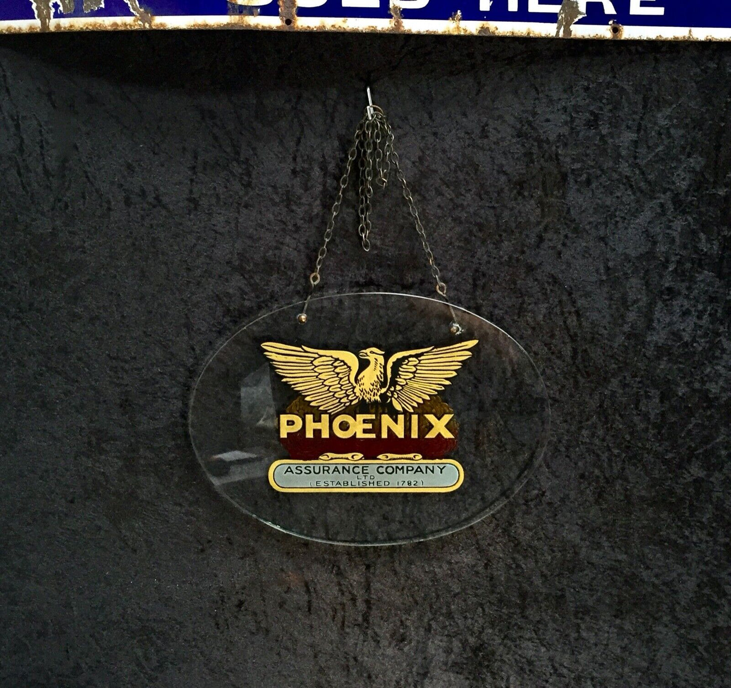 Antique Advertising - Vintage Glass Wall Sign for Phoenix Assurance Company ltd