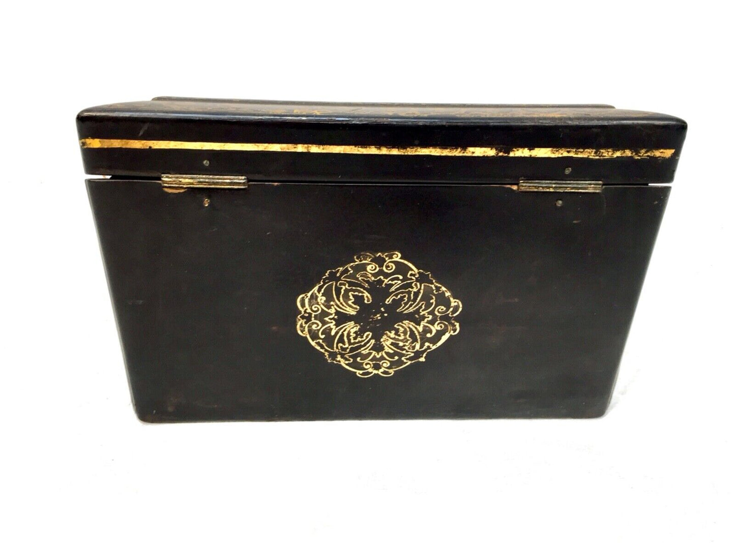 Antique Lacquered Papier Mâché Stationery Box by Jennens & Bettridge c1860