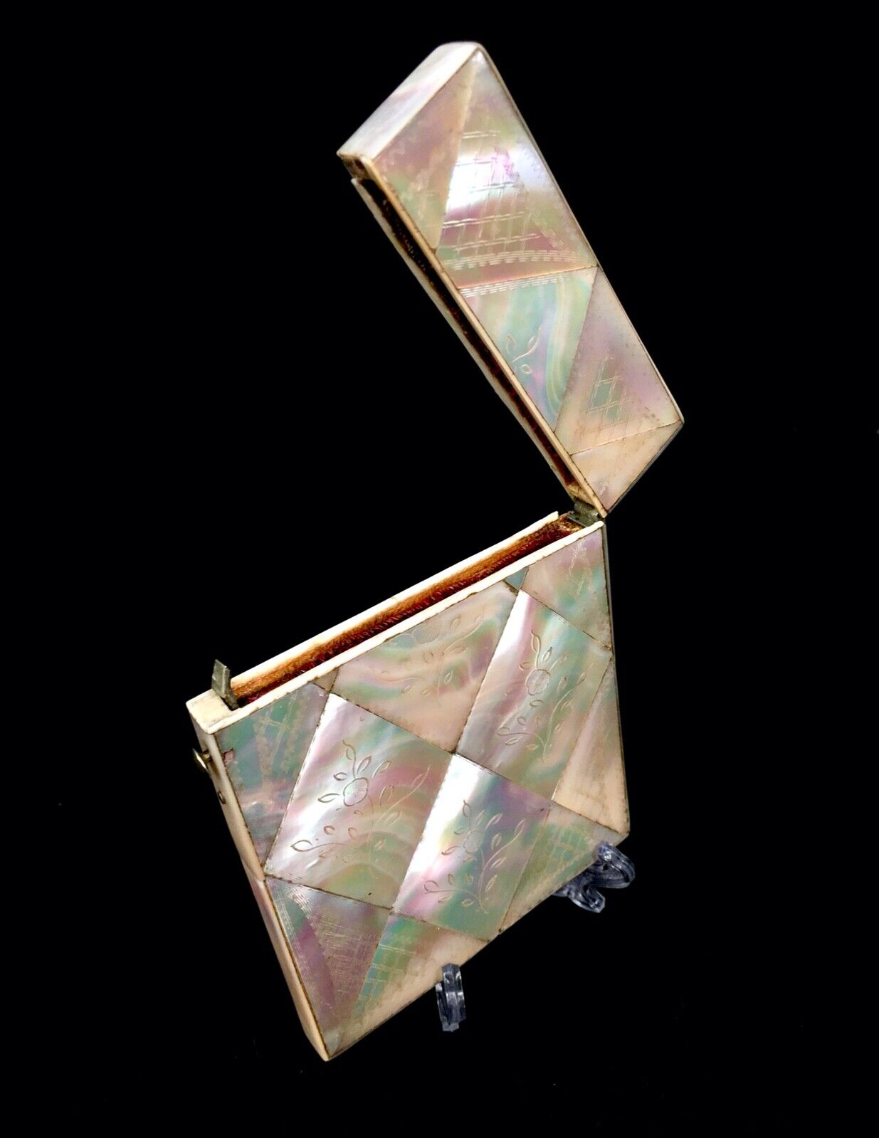 Antique Victorian Mother of Pearl Ladies Card Case / Purse / Wallet c.1890 .