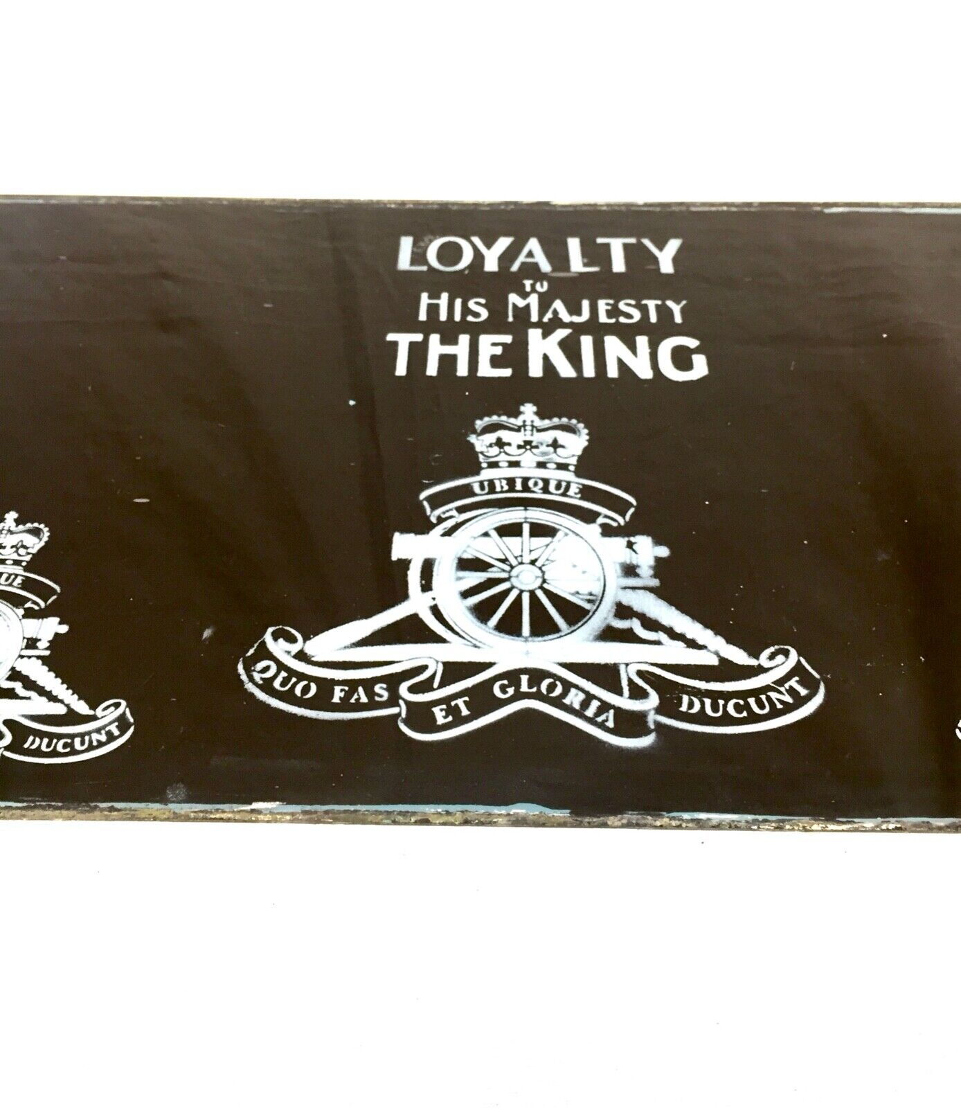 Vintage Glass Window Sign Officers Mess Glass Window Royal Regiment ...