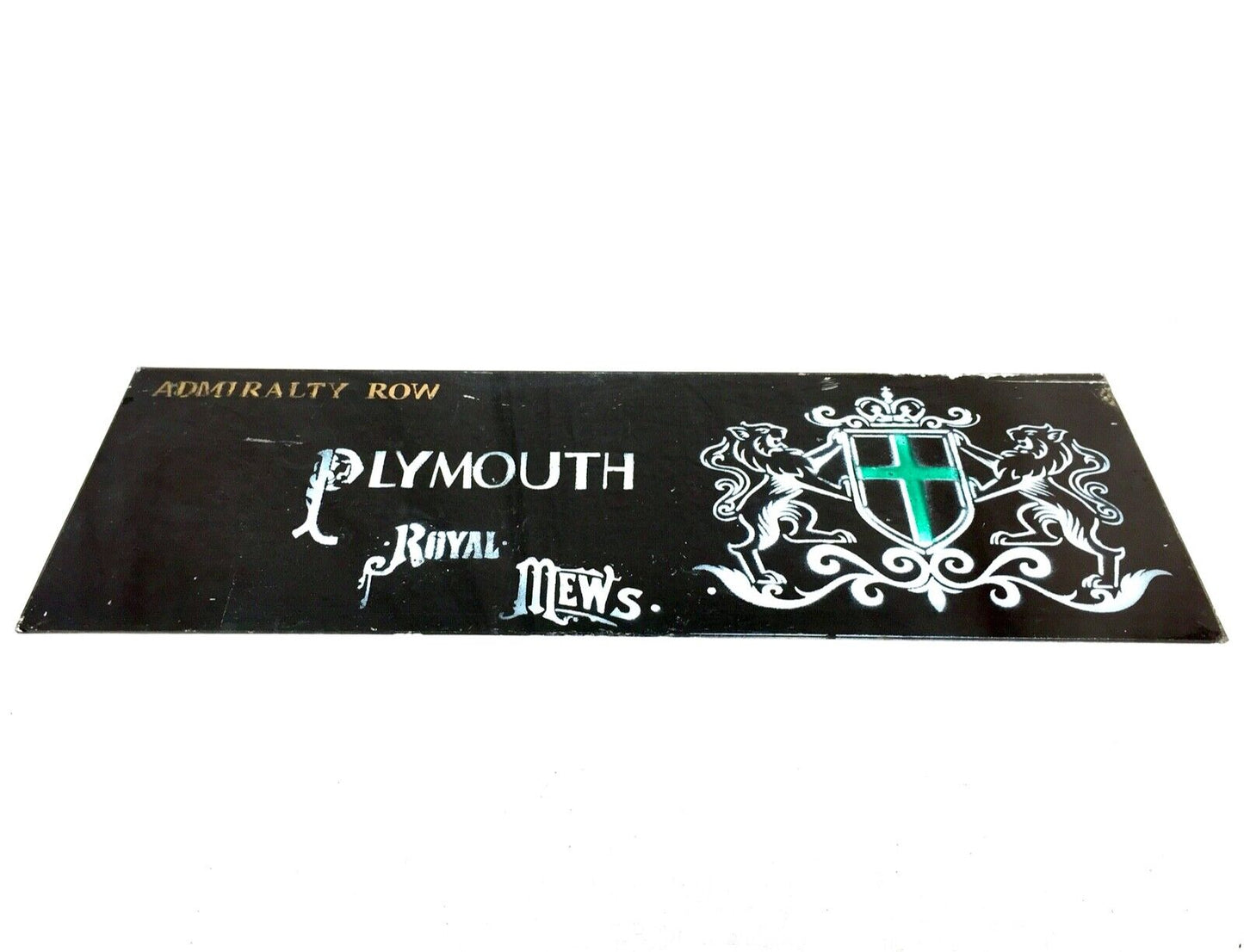 Antique Advertising - 1935 Plymouth Admiralty Row Royal News Salvaged Glass Sign