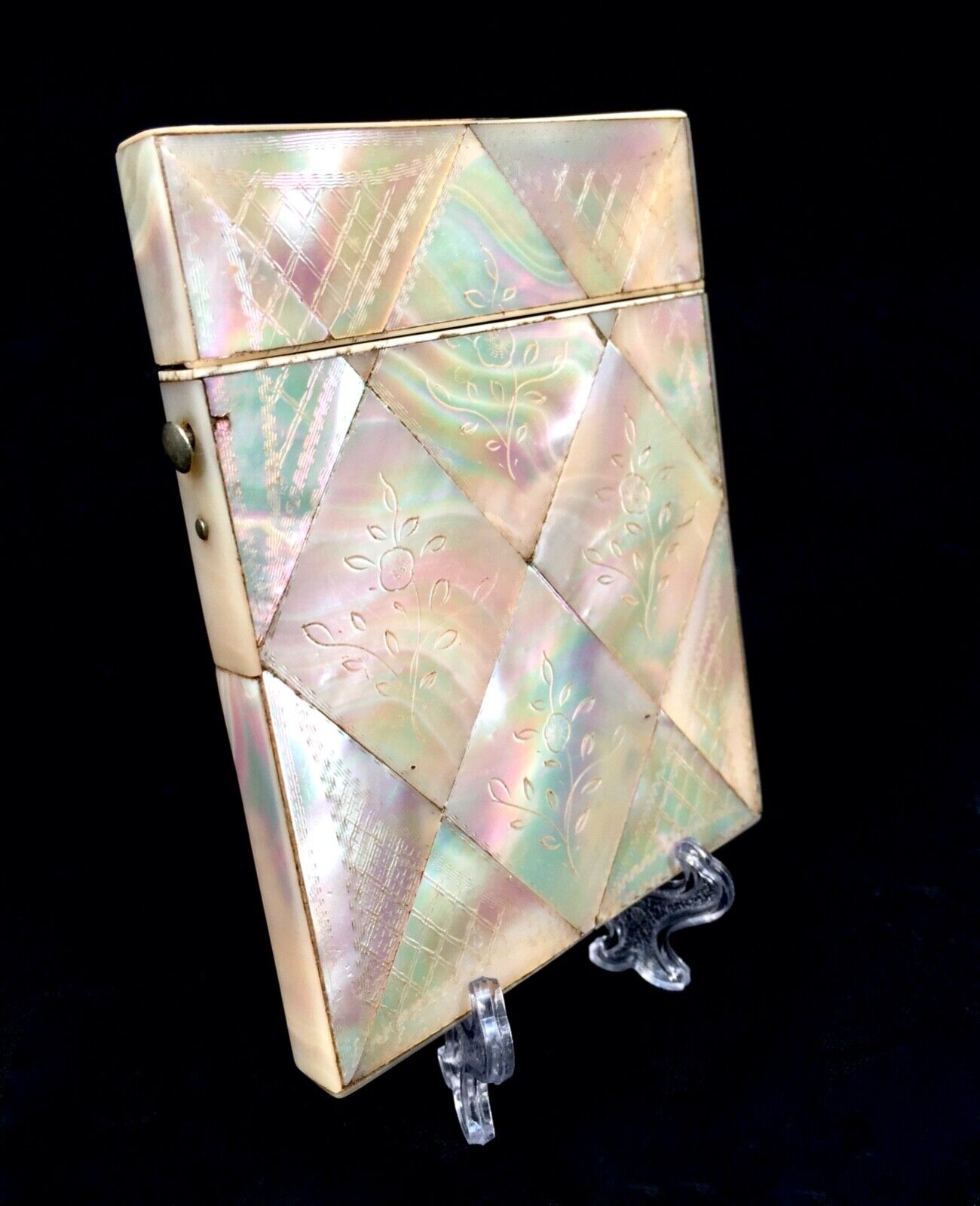 Antique Victorian Mother of Pearl Ladies Card Case / Purse / Wallet c.1890 .