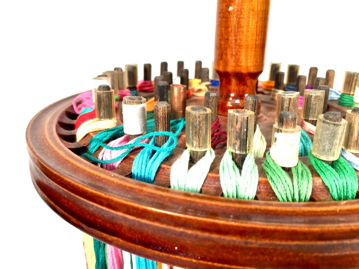 Haberdashery Silk or Cotton Thread Stand / Wooden Dispenser Vintage 20th Century