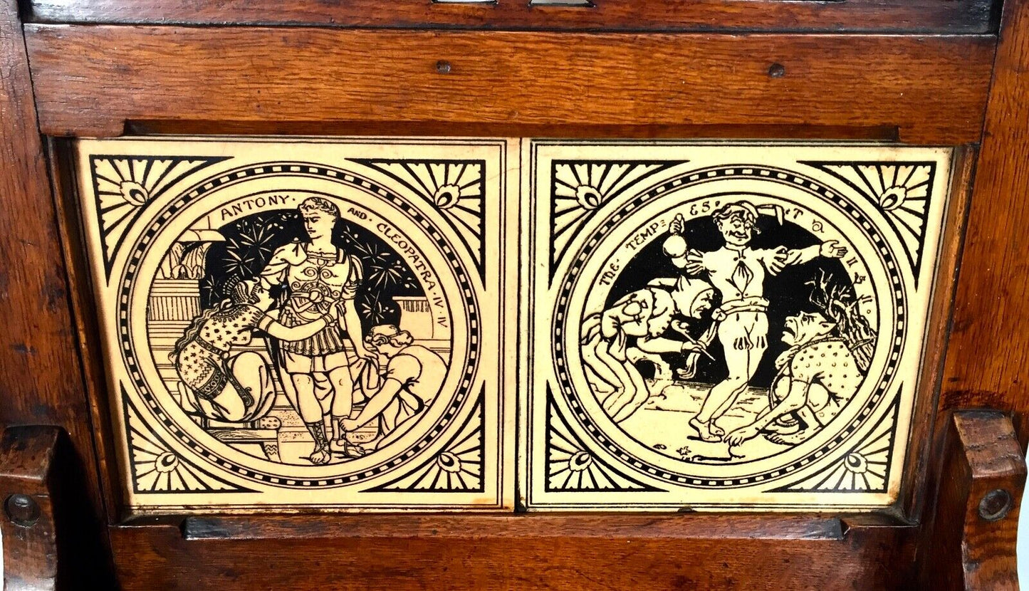 Antique Pair of Victorian Entrance Hall / Shakespeare Minton Tiles 19th C.