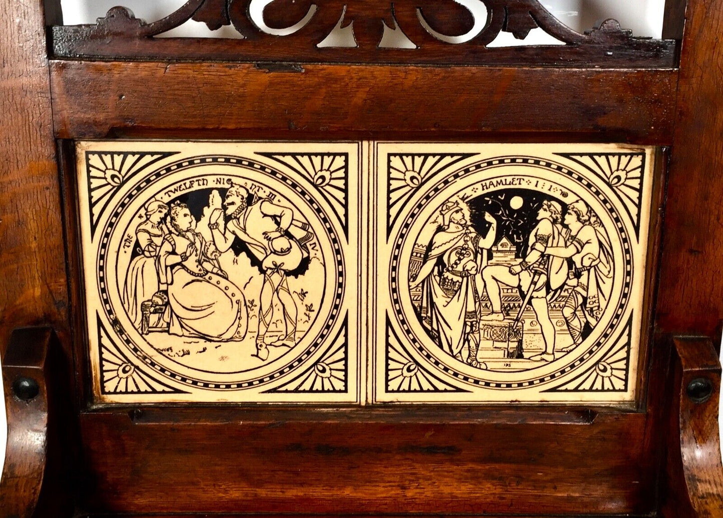 Antique Pair of Victorian Entrance Hall / Shakespeare Minton Tiles 19th C.