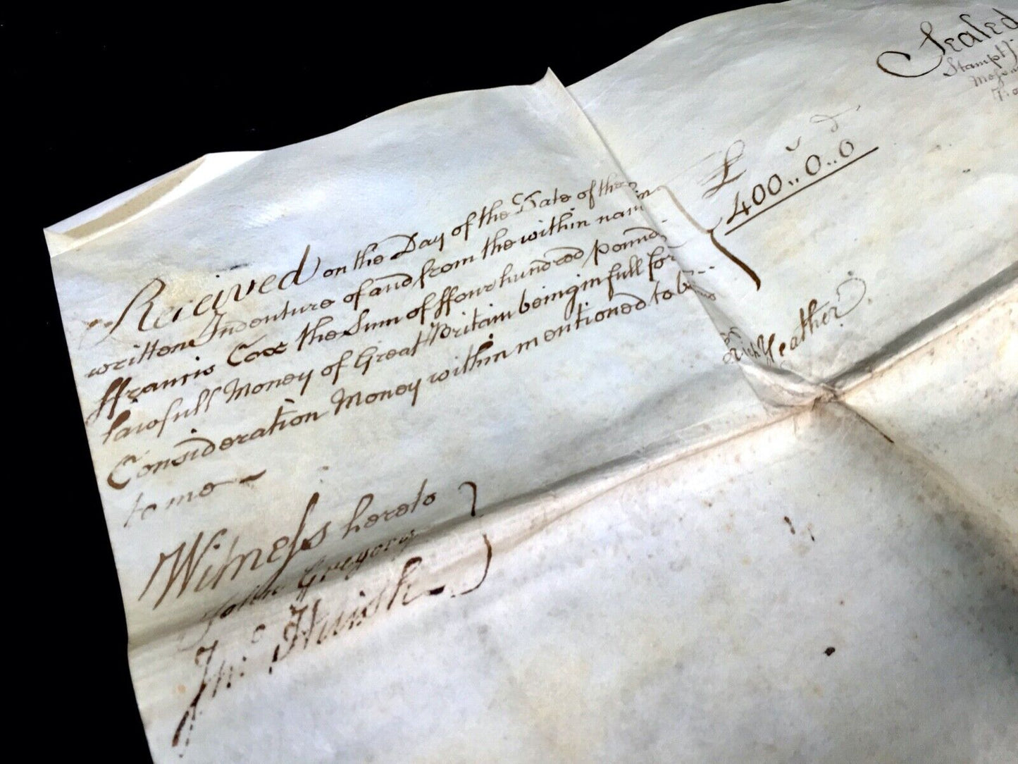 Rare Antique 18th Century Mortgage Land Deed from 1765 / George III Portsmouth