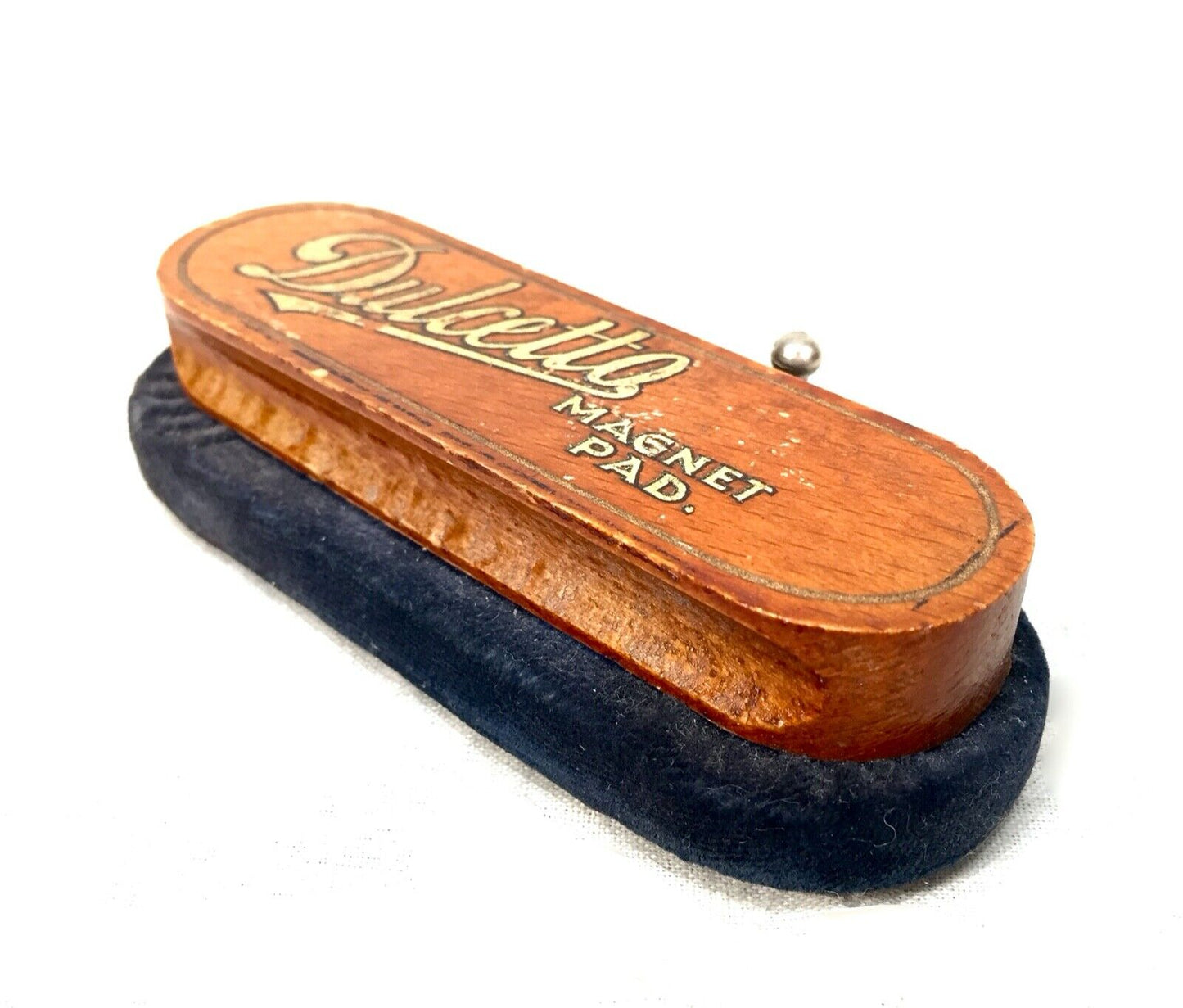 Vintage Gramophone Record Cleaner Brush With Magnetic Pad by Dulcetto c.1930