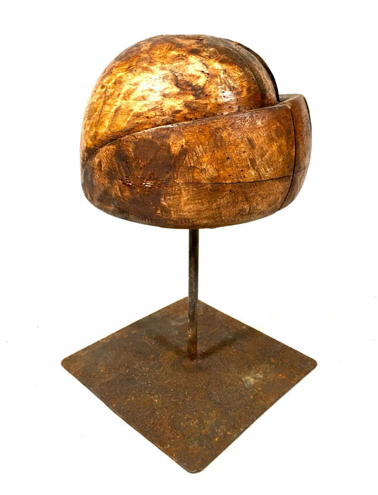 Antique Wooden Milliner's Head / Hat / Wig Maker's Display / 19th Century c.1880