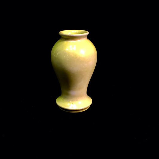 Antique Moorcroft Pottery -  Yellow Lustre Glazed Miniature Vase c.1920 Art Deco